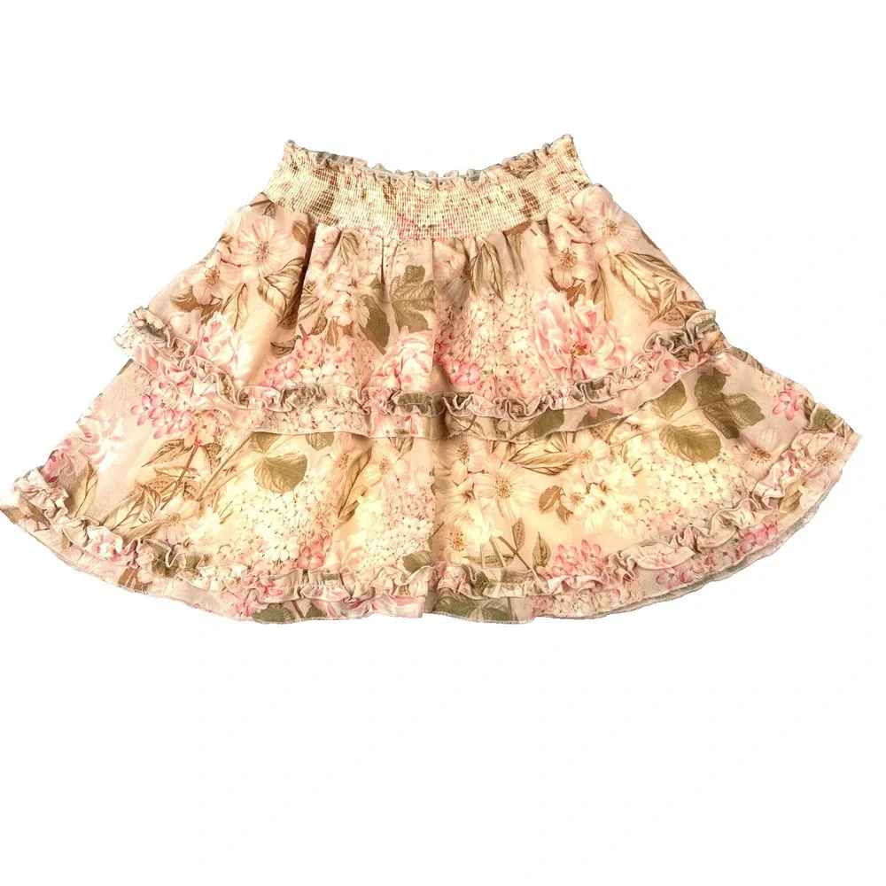 Show Me Your Mumu Shae Skirt in Hydrangea Blooms Size‎ Large Blush Pink Fairy